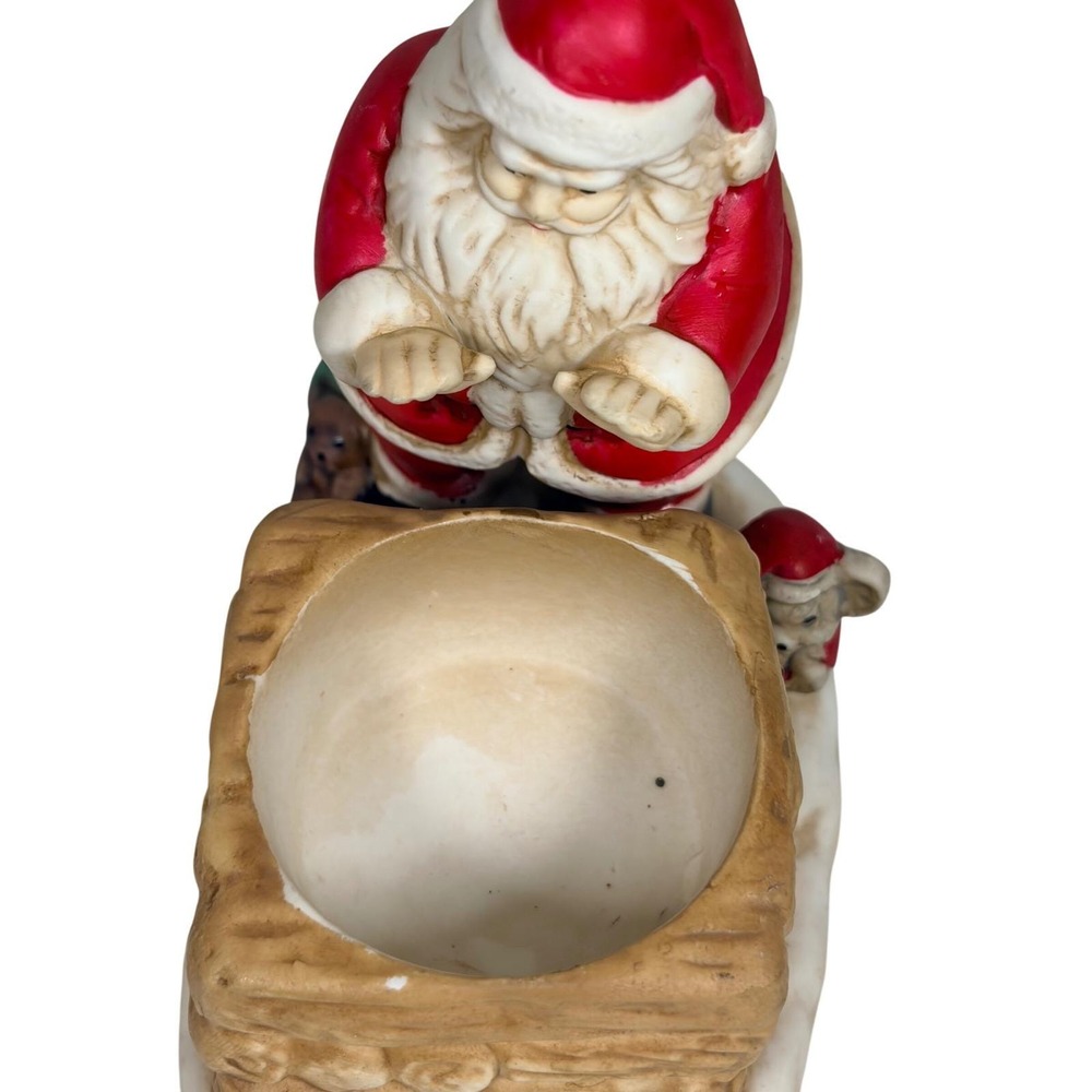 VTG PartyLite Santa Chimney Candle Ceramic 1990s Christmas Mouse Japan MCM - Picture 6 of 10